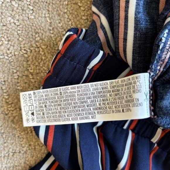 Forever 21 Pants Navy/Orange/White Stripe Women's Size Small - Picture 6 of 9